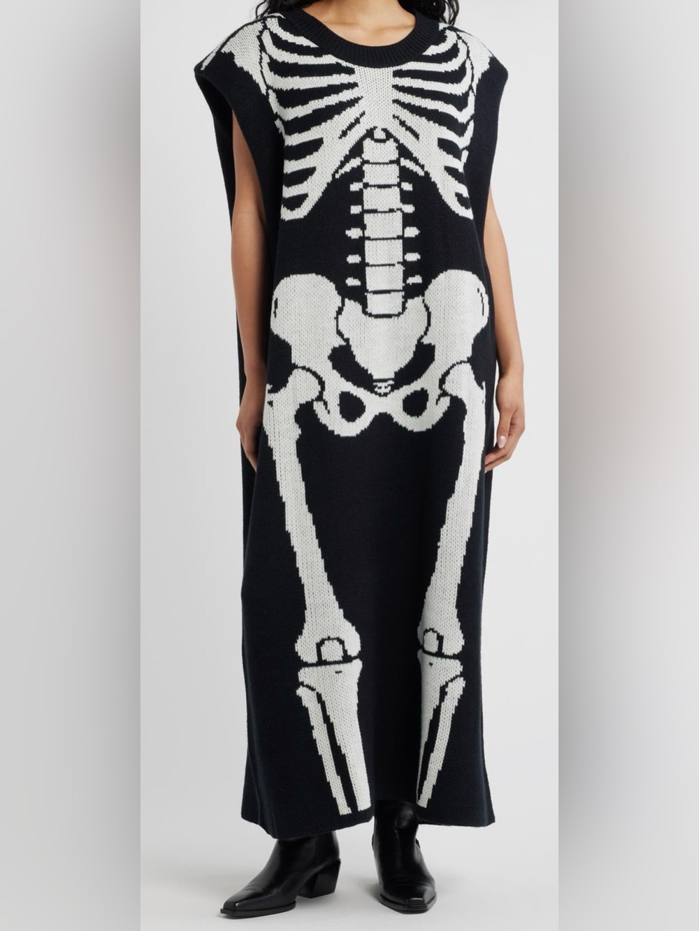 Dressed in Lala Big Reputation Skeleton Sleeveless Midi Dress
